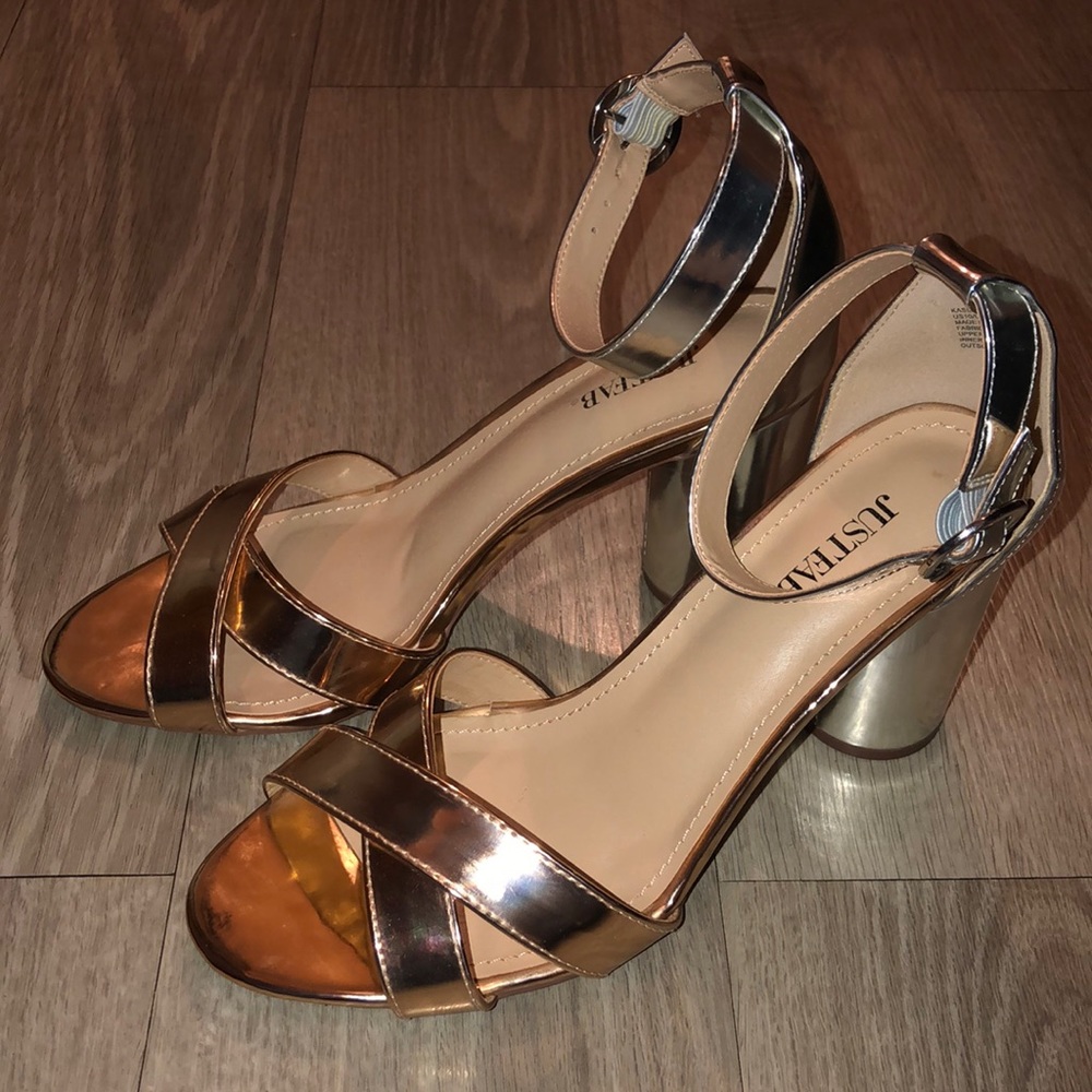 JustFab “Kasia” heeled sandals, size 10